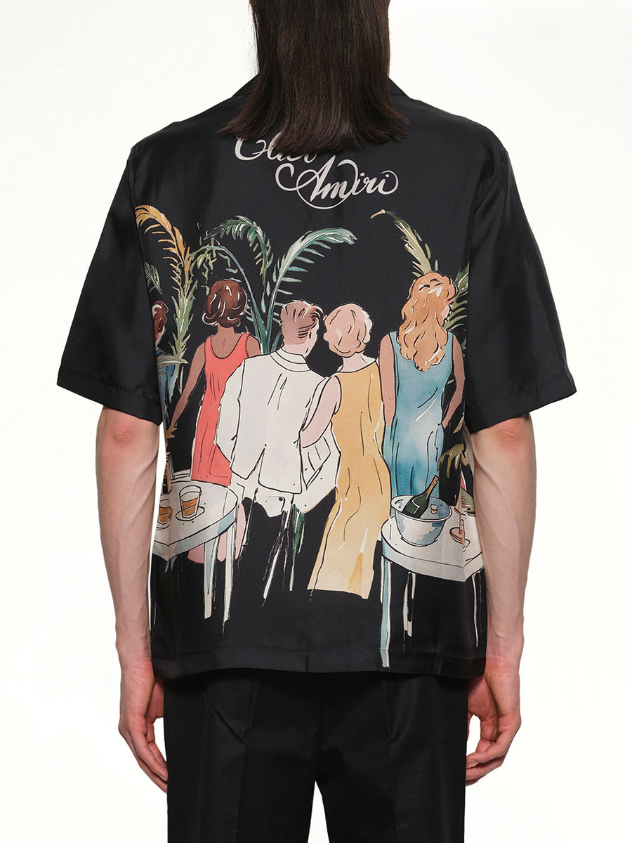 Bar Scene Bowling Shirt in Black