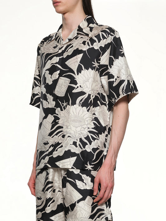 Floral Bowling Shirt in Black