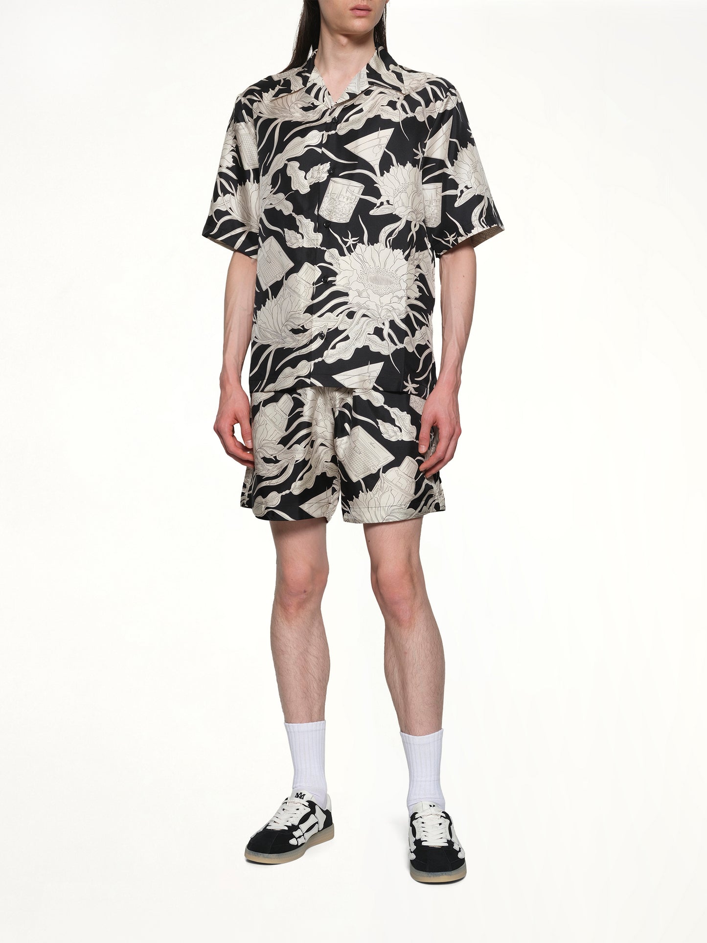 Floral Bowling Shirt in Black