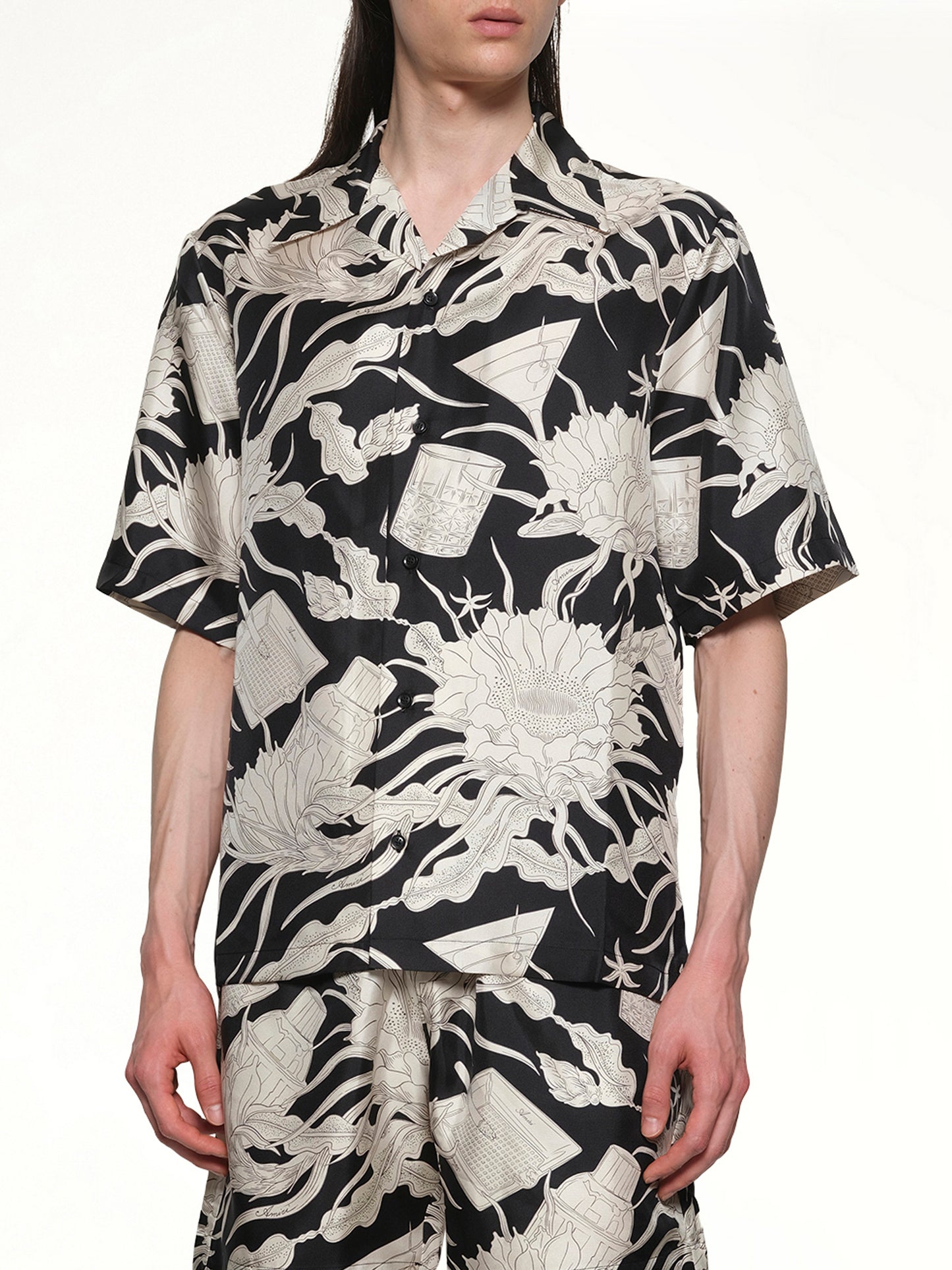 Floral Bowling Shirt in Black