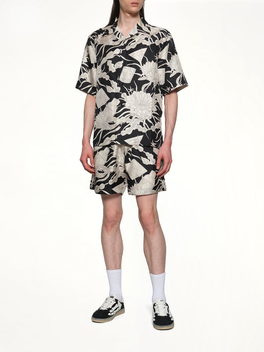 Floral Bowling Shirt in Black