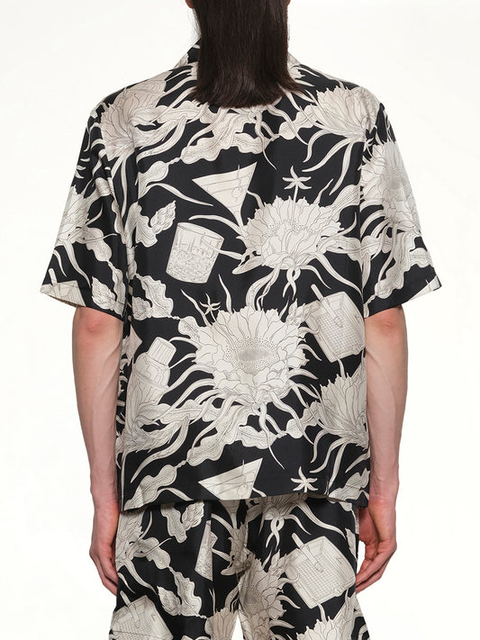 Floral Bowling Shirt in Black