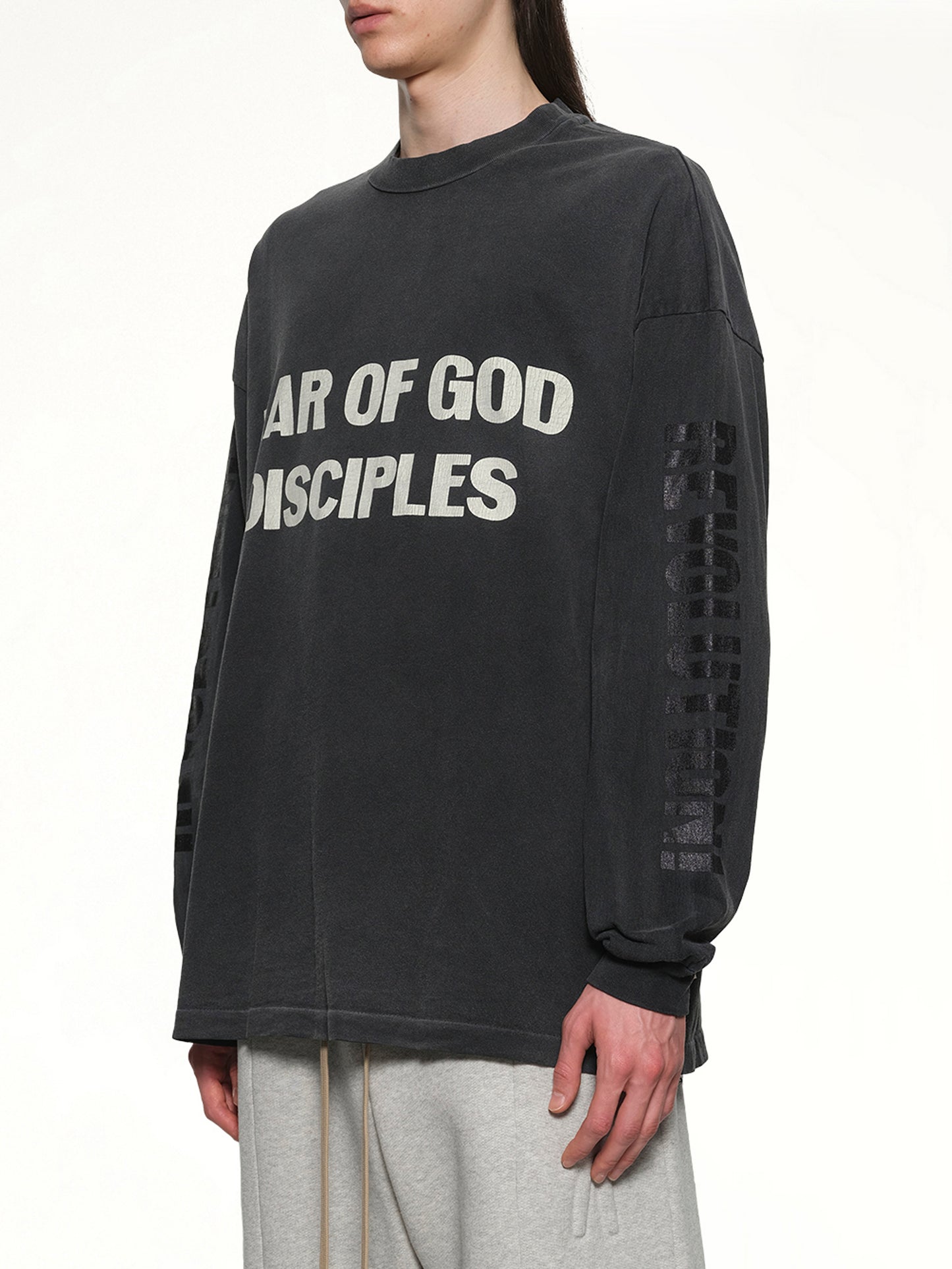 Relaxed Long Sleeve Disciple T-Shirt in Black