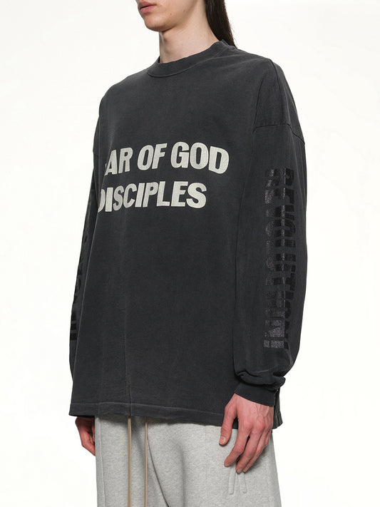 Relaxed Long Sleeve Disciple T-Shirt in Black