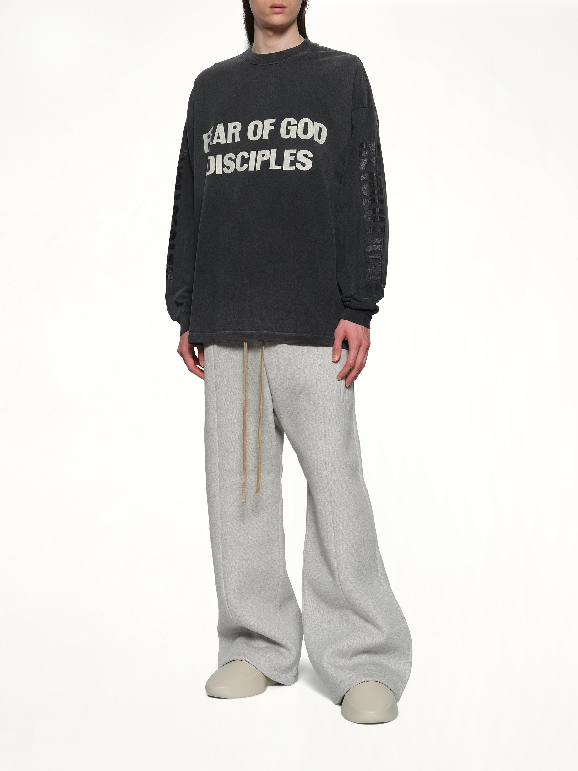Relaxed Long Sleeve Disciple T-Shirt in Black