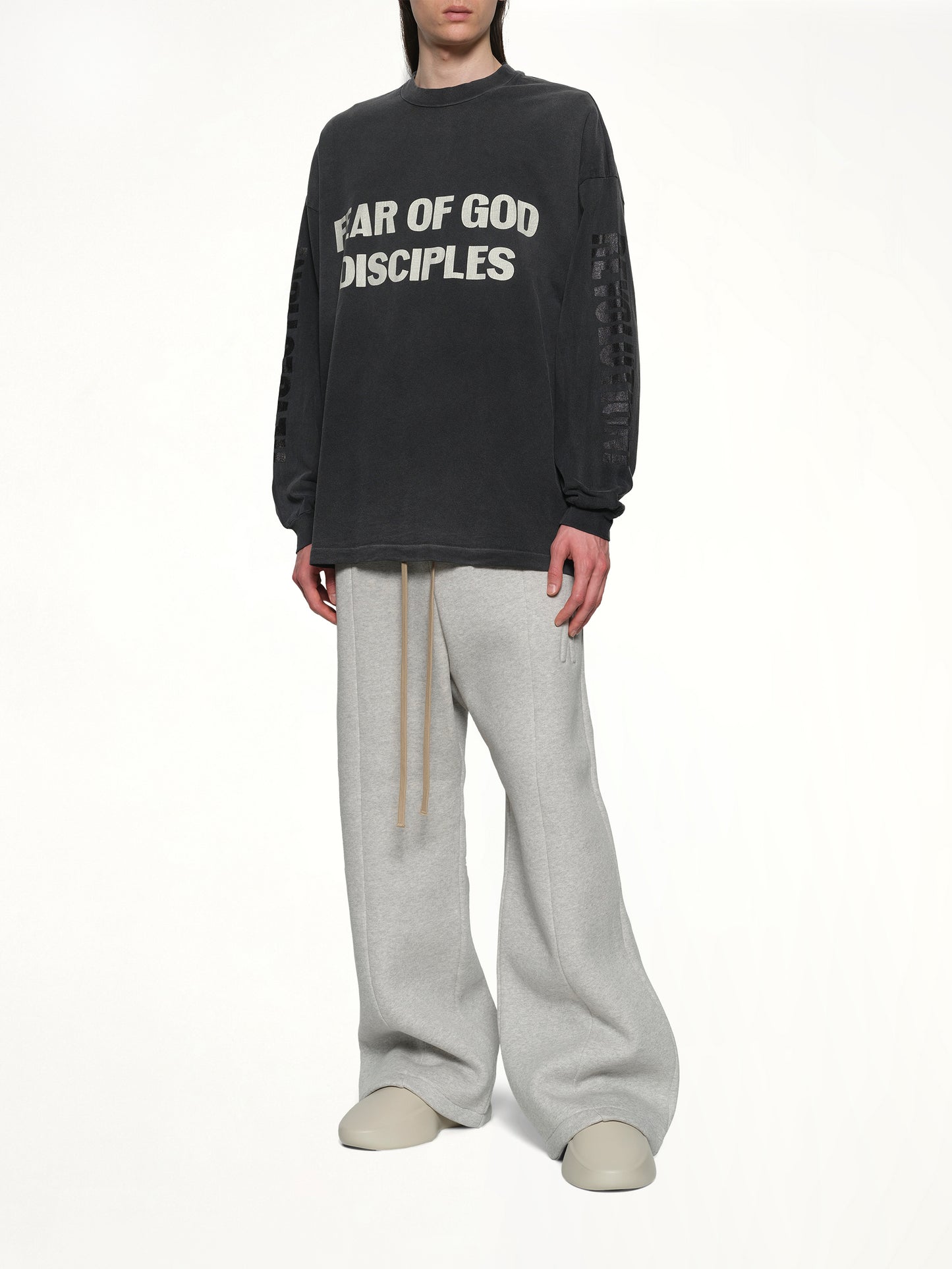 Relaxed Long Sleeve Disciple T-Shirt in Black