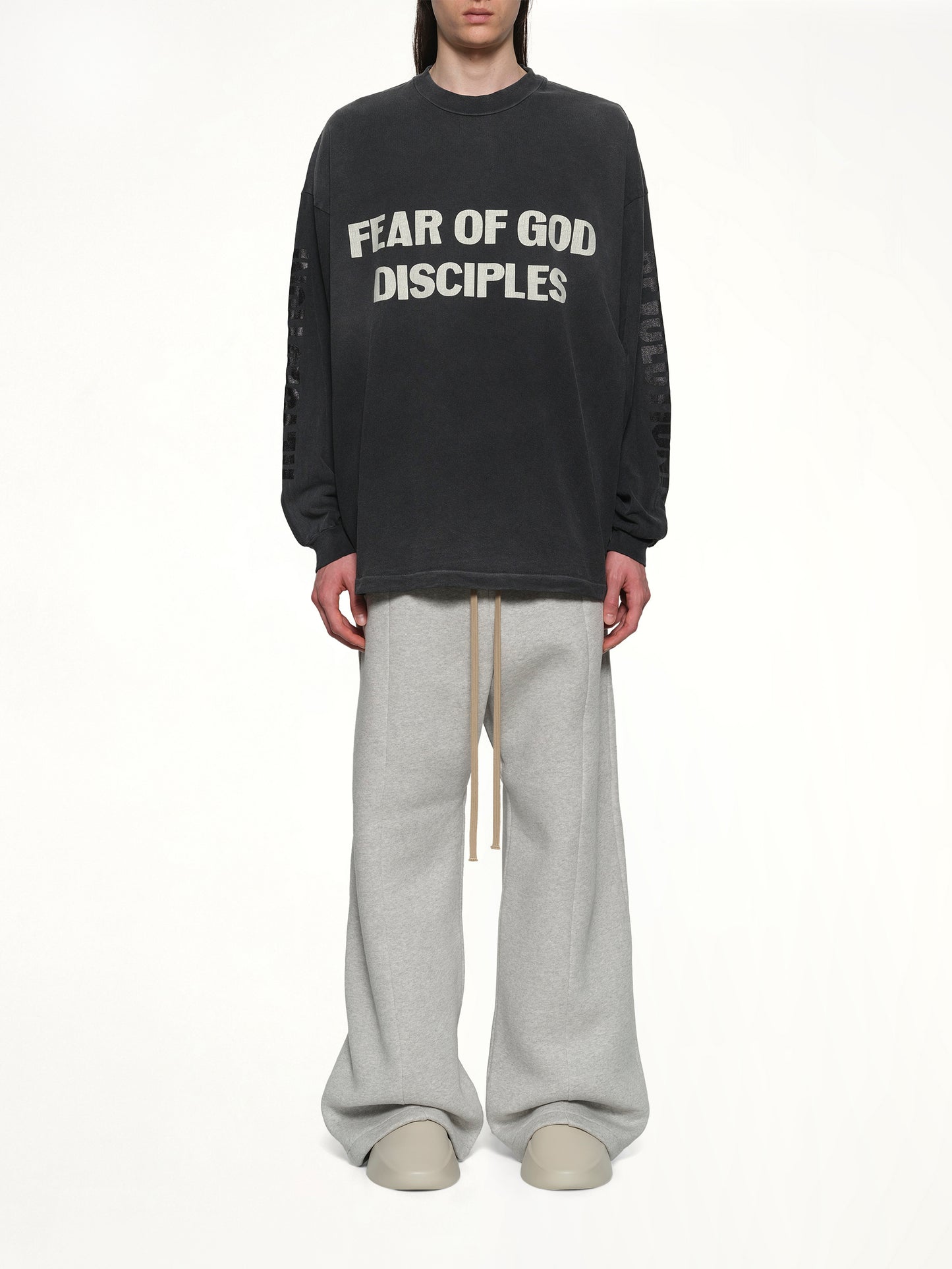 Relaxed Long Sleeve Disciple T-Shirt in Black