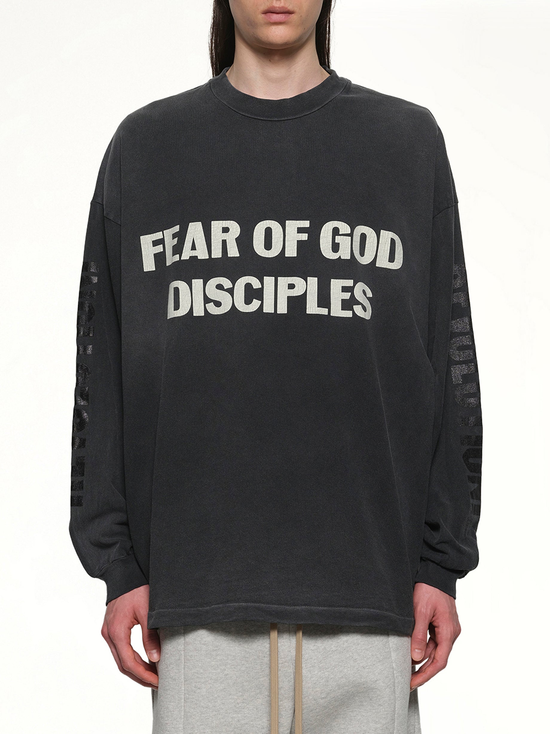 Relaxed Long Sleeve Disciple T-Shirt in Black