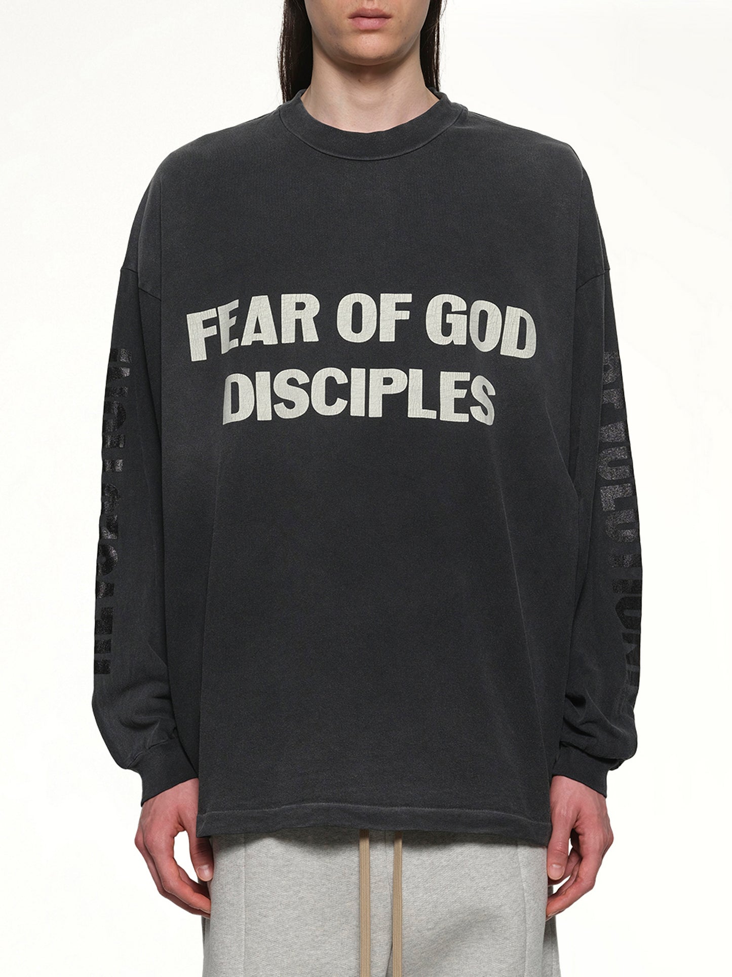 Relaxed Long Sleeve Disciple T-Shirt in Black