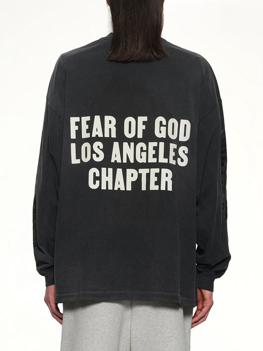 Relaxed Long Sleeve Disciple T-Shirt in Black