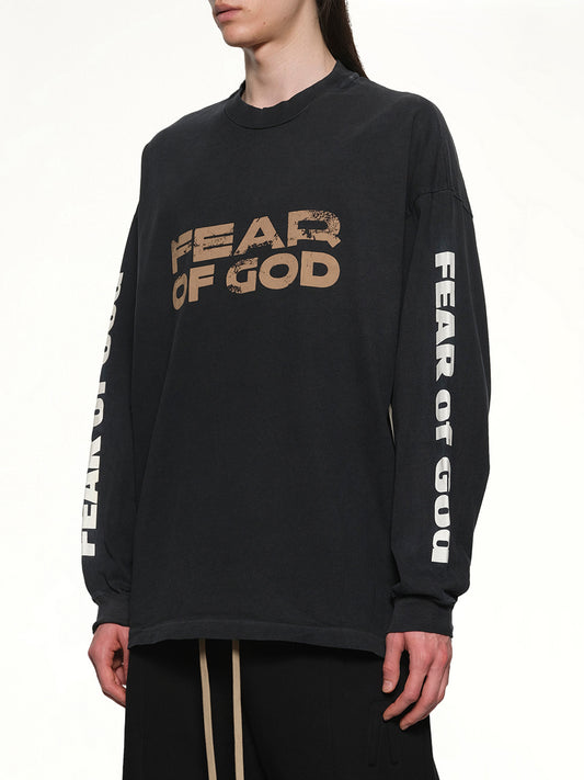 Relaxed Long Sleeve Fear Of God T-Shirt in Black