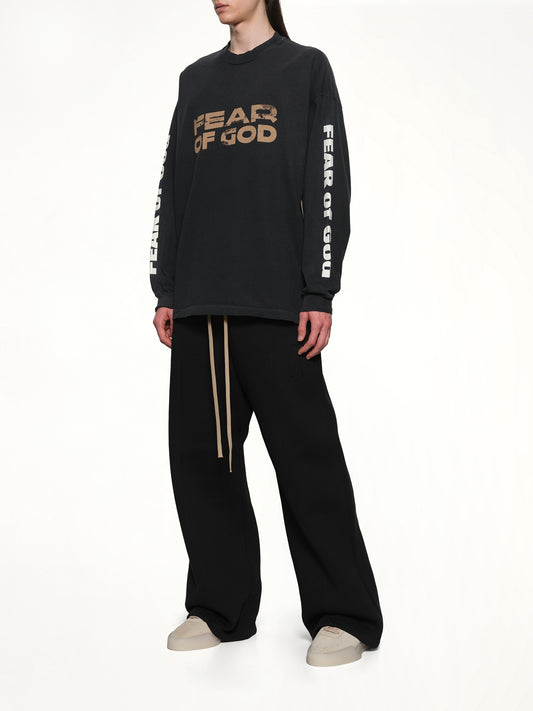 Relaxed Long Sleeve Fear Of God T-Shirt in Black