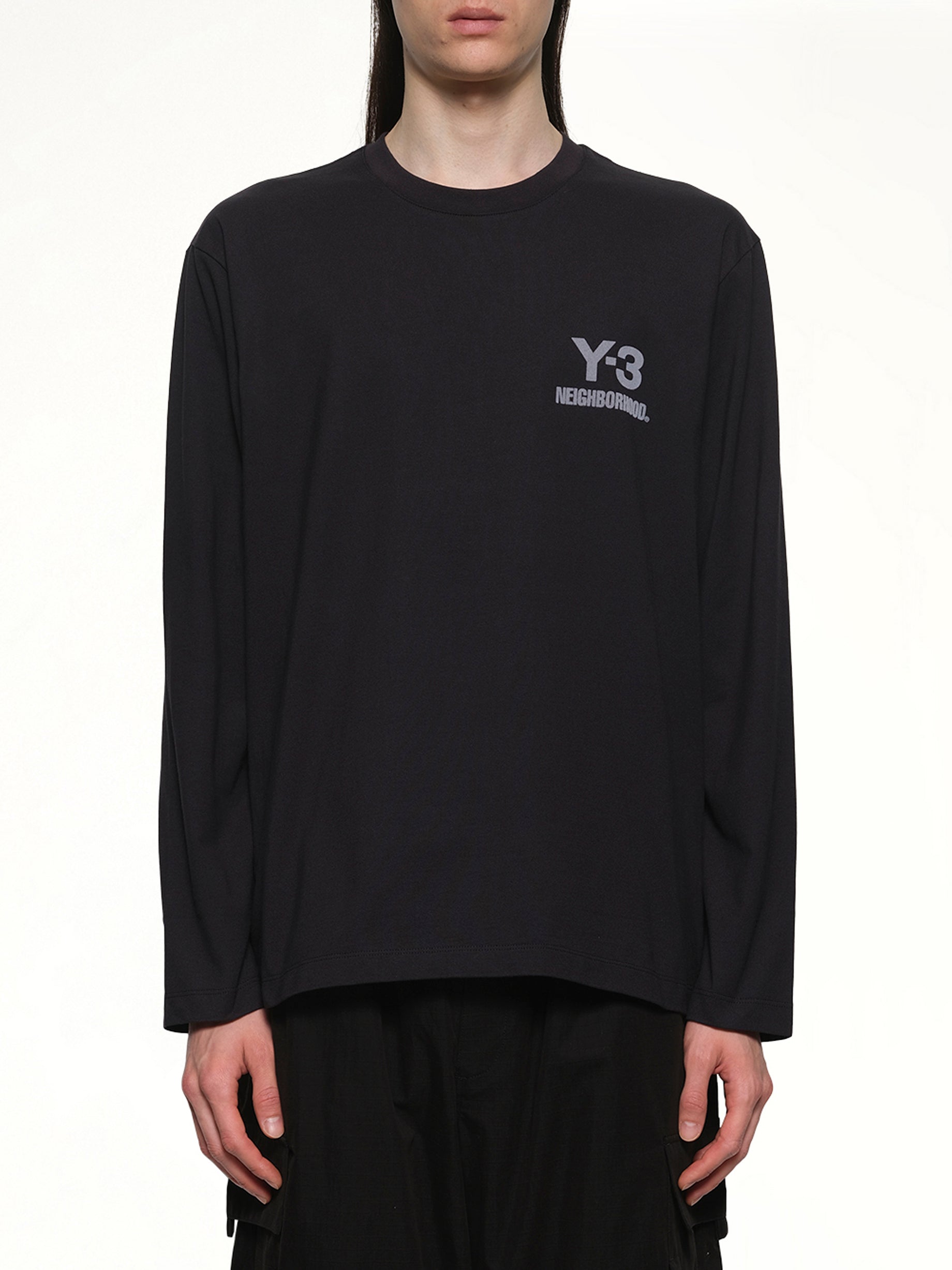 Y-3 X NBHD Logo Ls T-Shirt in Black