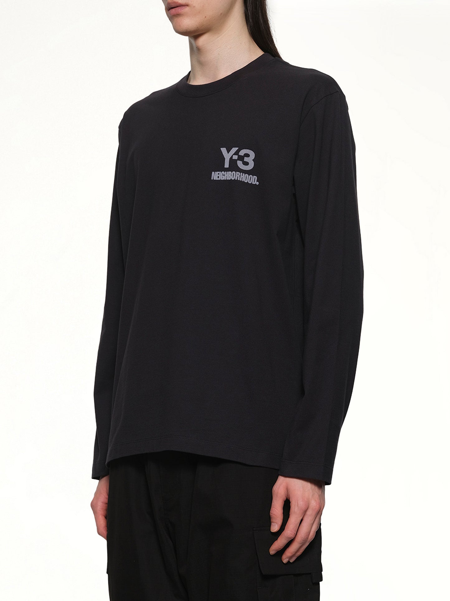 Y-3 X NBHD Logo Ls T-Shirt in Black