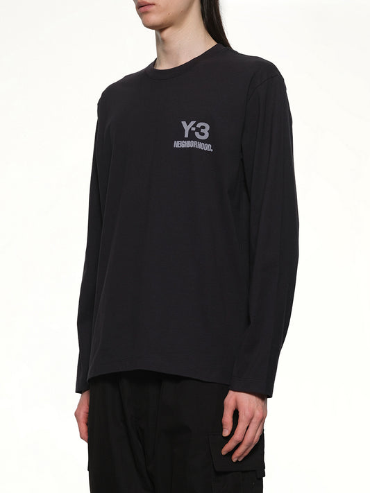 Y-3 X NBHD Logo Ls T-Shirt in Black