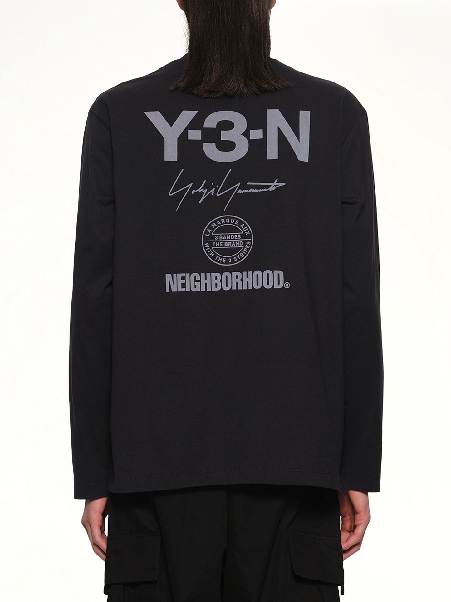 Y-3 X NBHD Logo Ls T-Shirt in Black