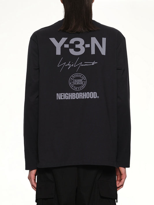 Y-3 X NBHD Logo Ls T-Shirt in Black