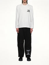白色 Y-3 X NBHD 徽标长袖 T 恤