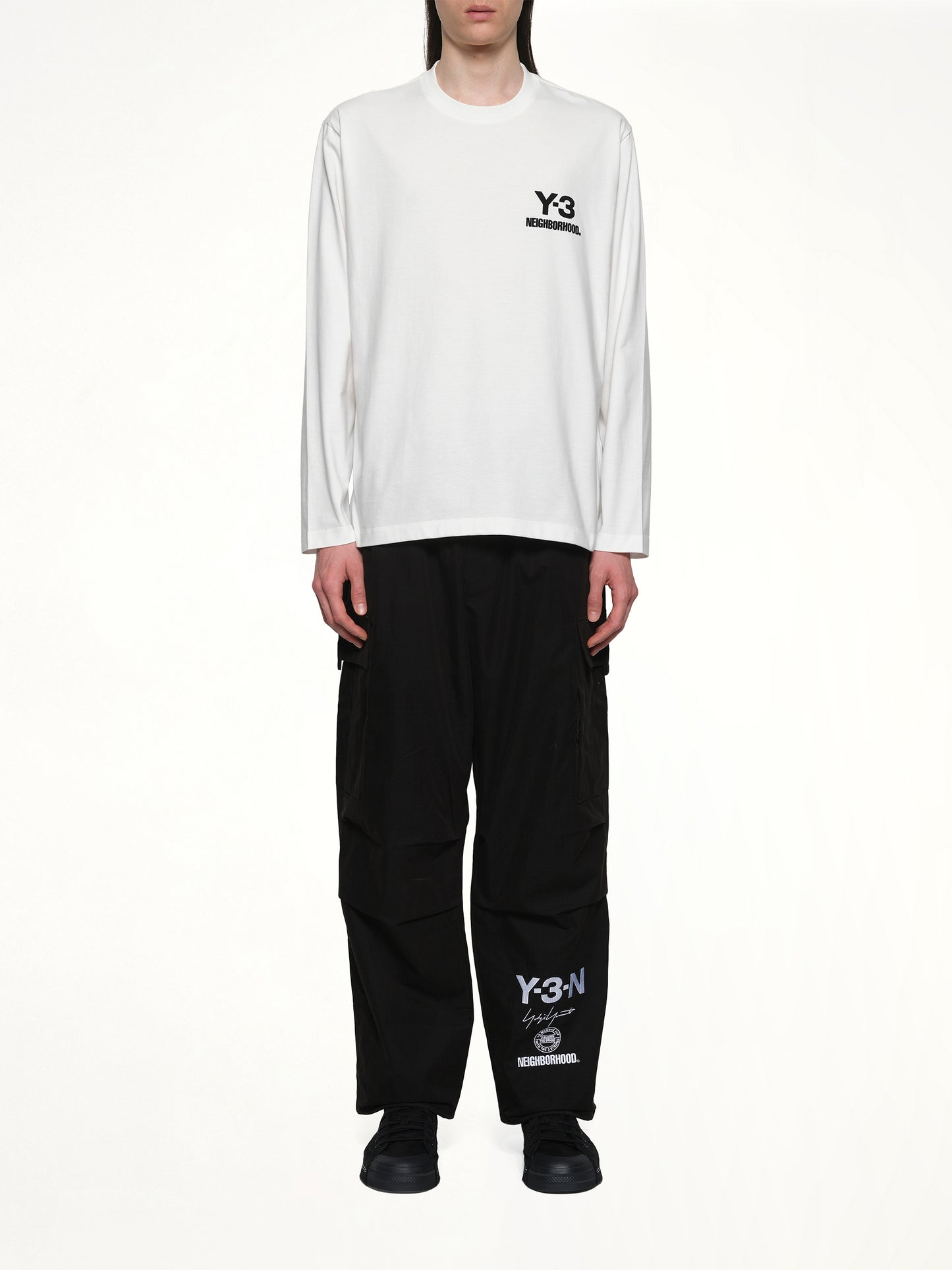 Y-3 X NBHD Logo Ls T-Shirt in White