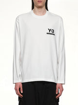 白色 Y-3 X NBHD 徽标长袖 T 恤