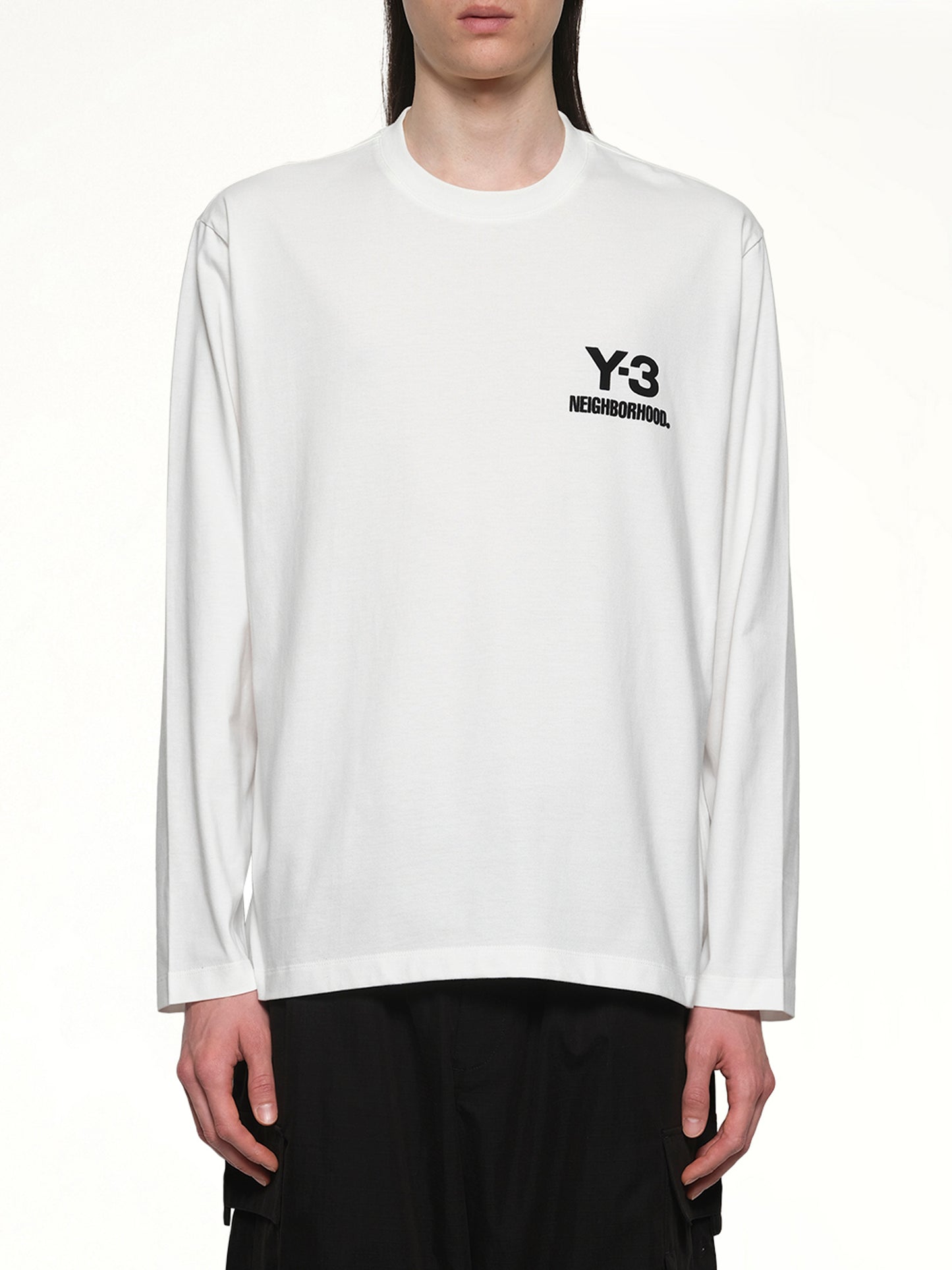 Y-3 X NBHD Logo Ls T-Shirt in White