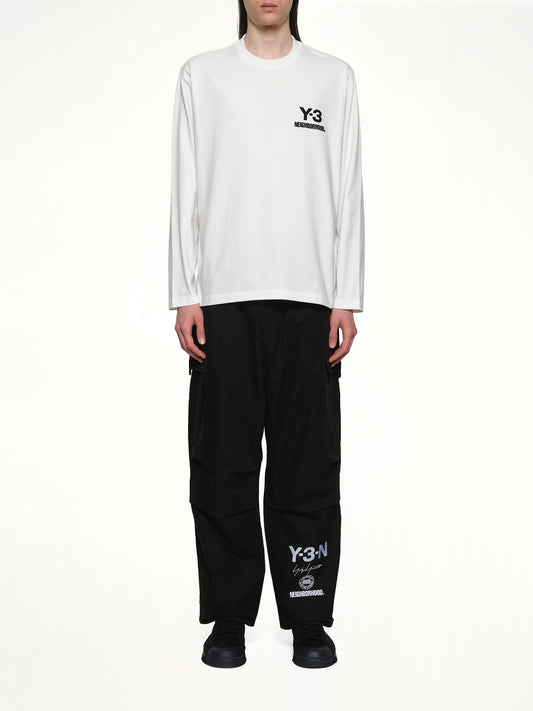 Y-3 X NBHD Logo Ls T-Shirt in White