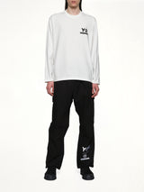白色 Y-3 X NBHD 徽标长袖 T 恤