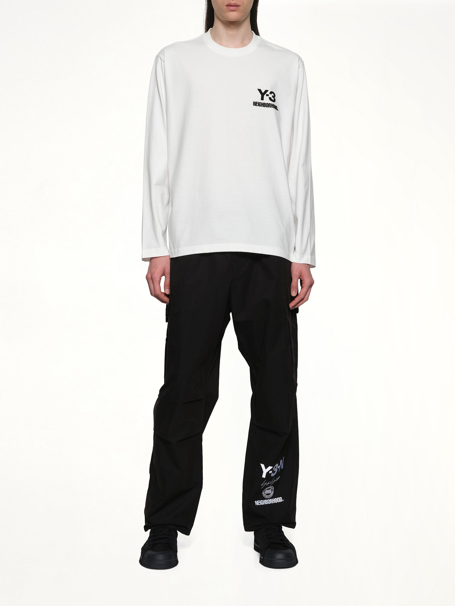 Y-3 X NBHD Logo Ls T-Shirt in White