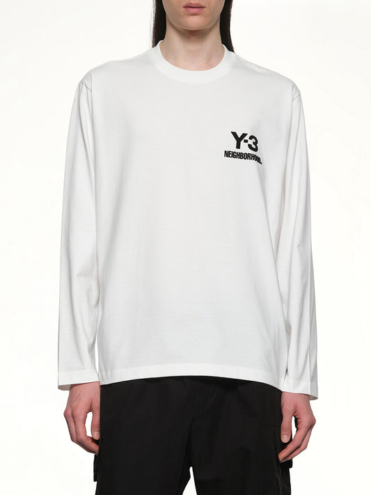 Y-3 X NBHD Logo Ls T-Shirt in White