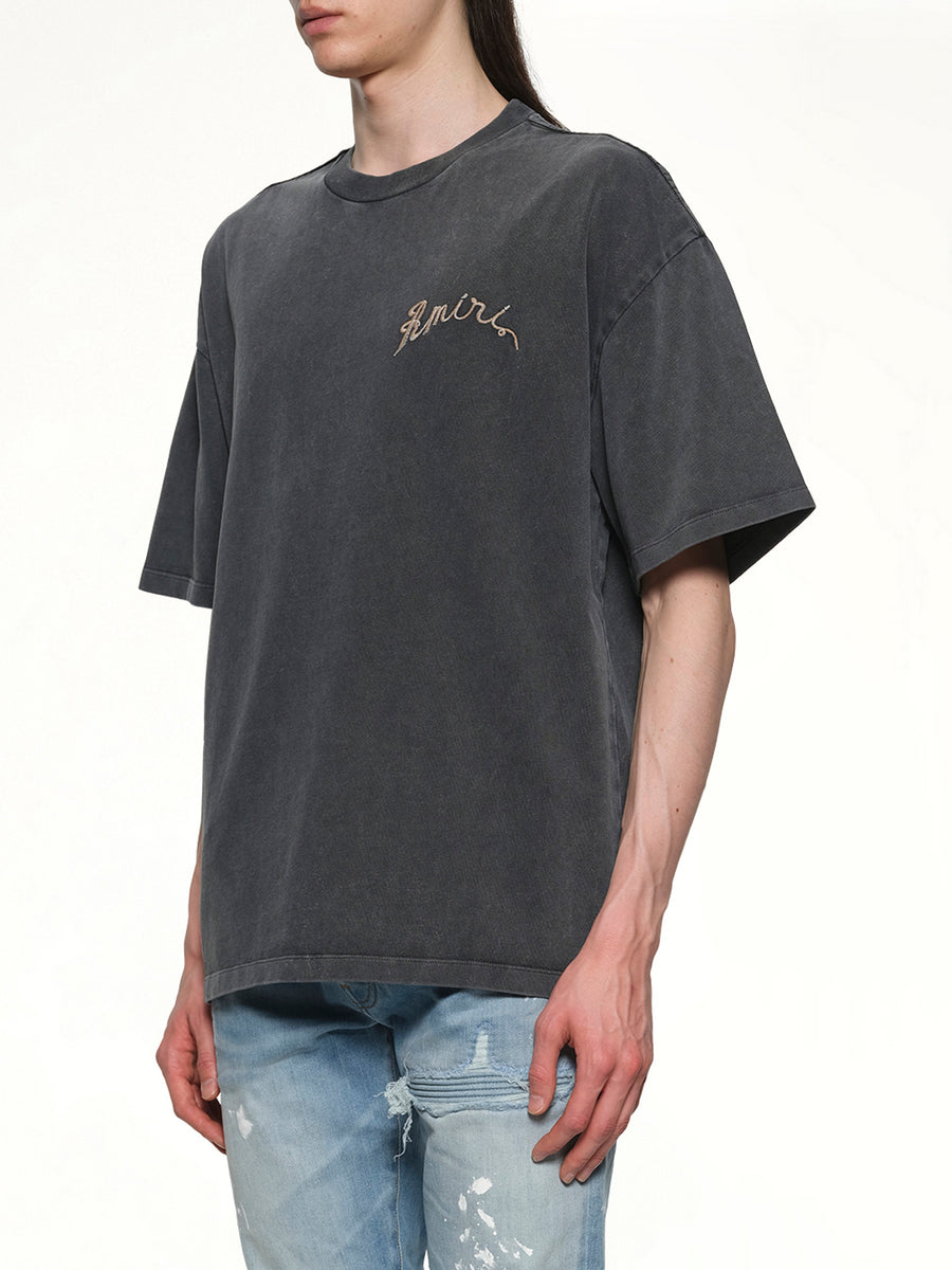 Amiri Dragon Overized Tee in Black