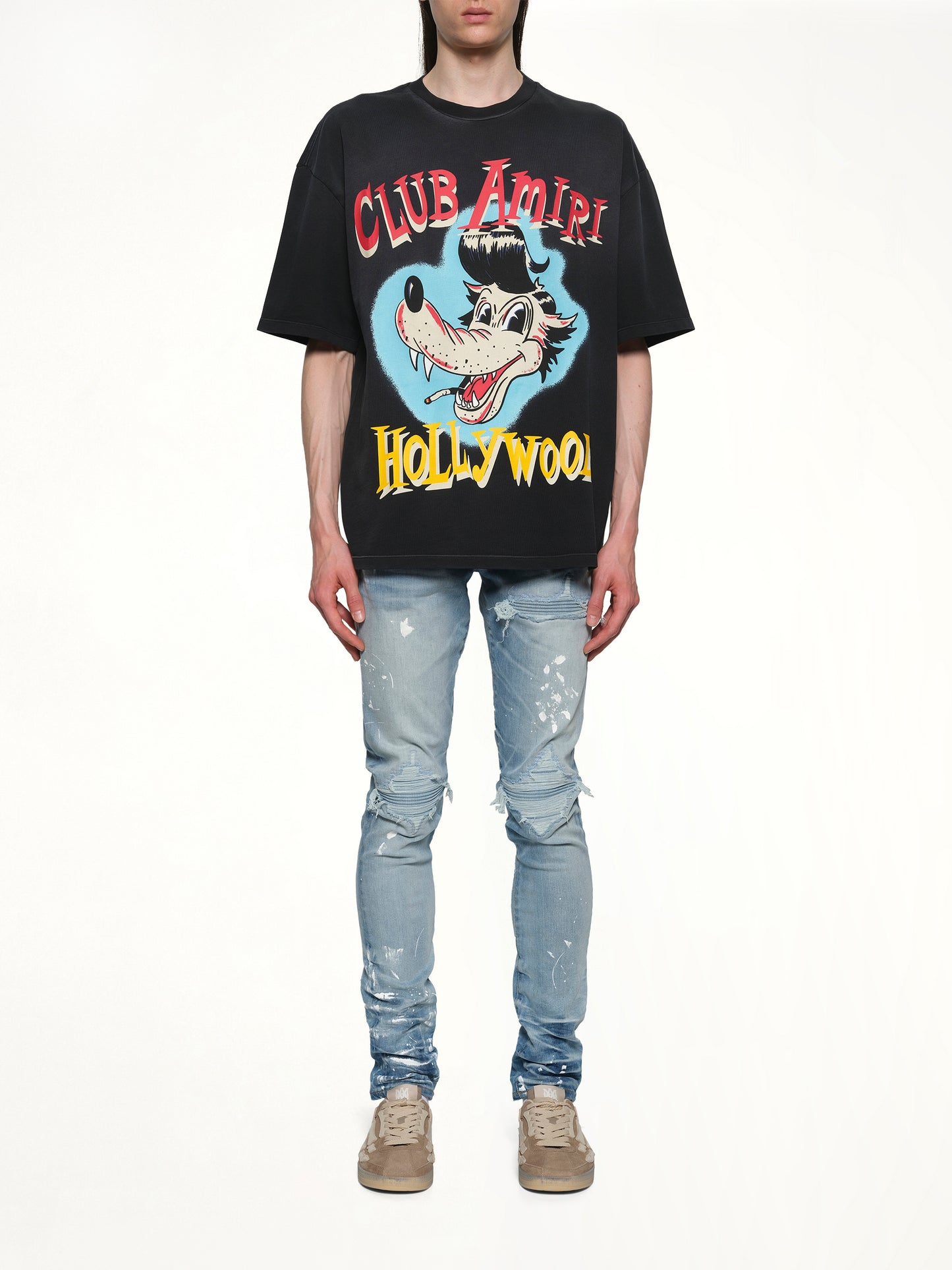 Club Amiri Wolf Oversized Tee in Black