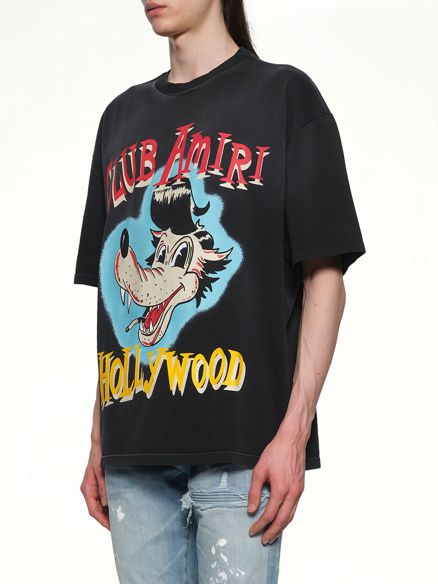 Club Amiri Wolf Oversized Tee in Black