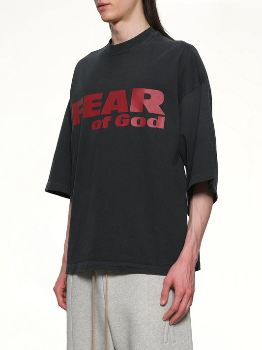 Relaxed Fit Fear Is Gone T-Shirt in Black