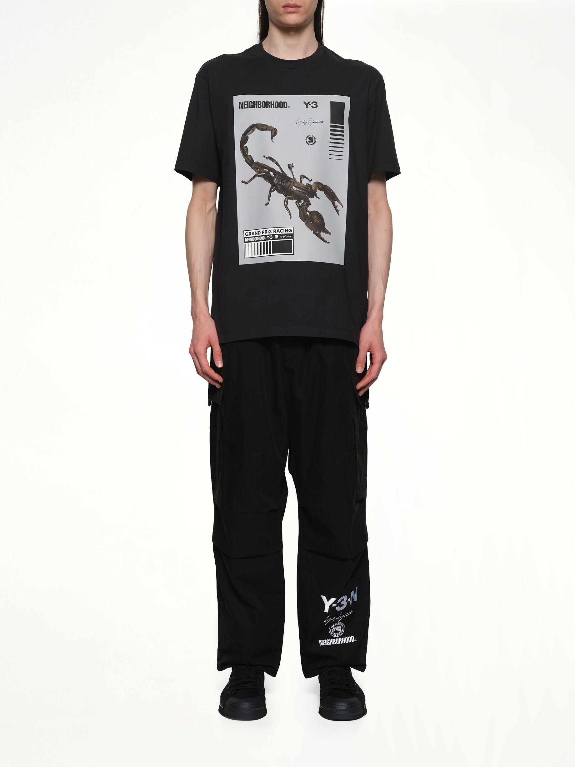 Y-3 X NBHD 黑色/花岗岩印花 T 恤