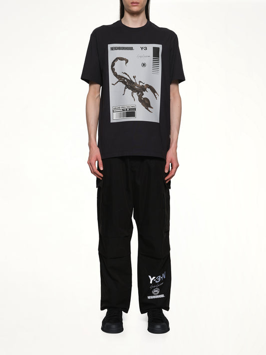 Y-3 X NBHD Graphic T-Shirt in Black/Granite