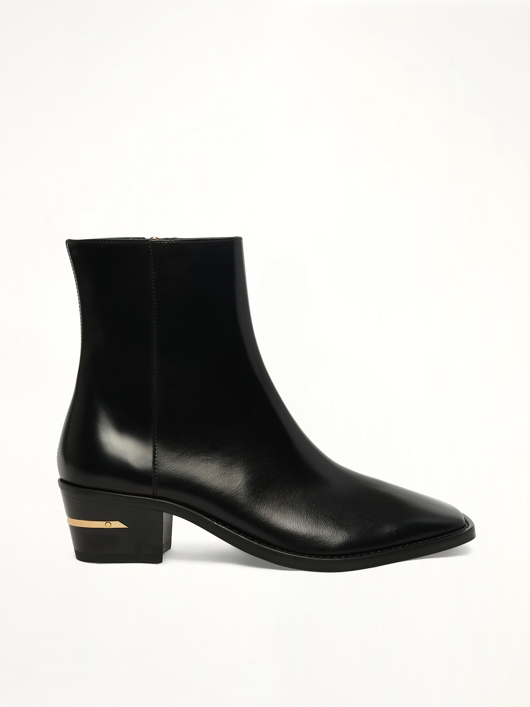 MA Metallic Heel Boot in Black Side View | AMIRI