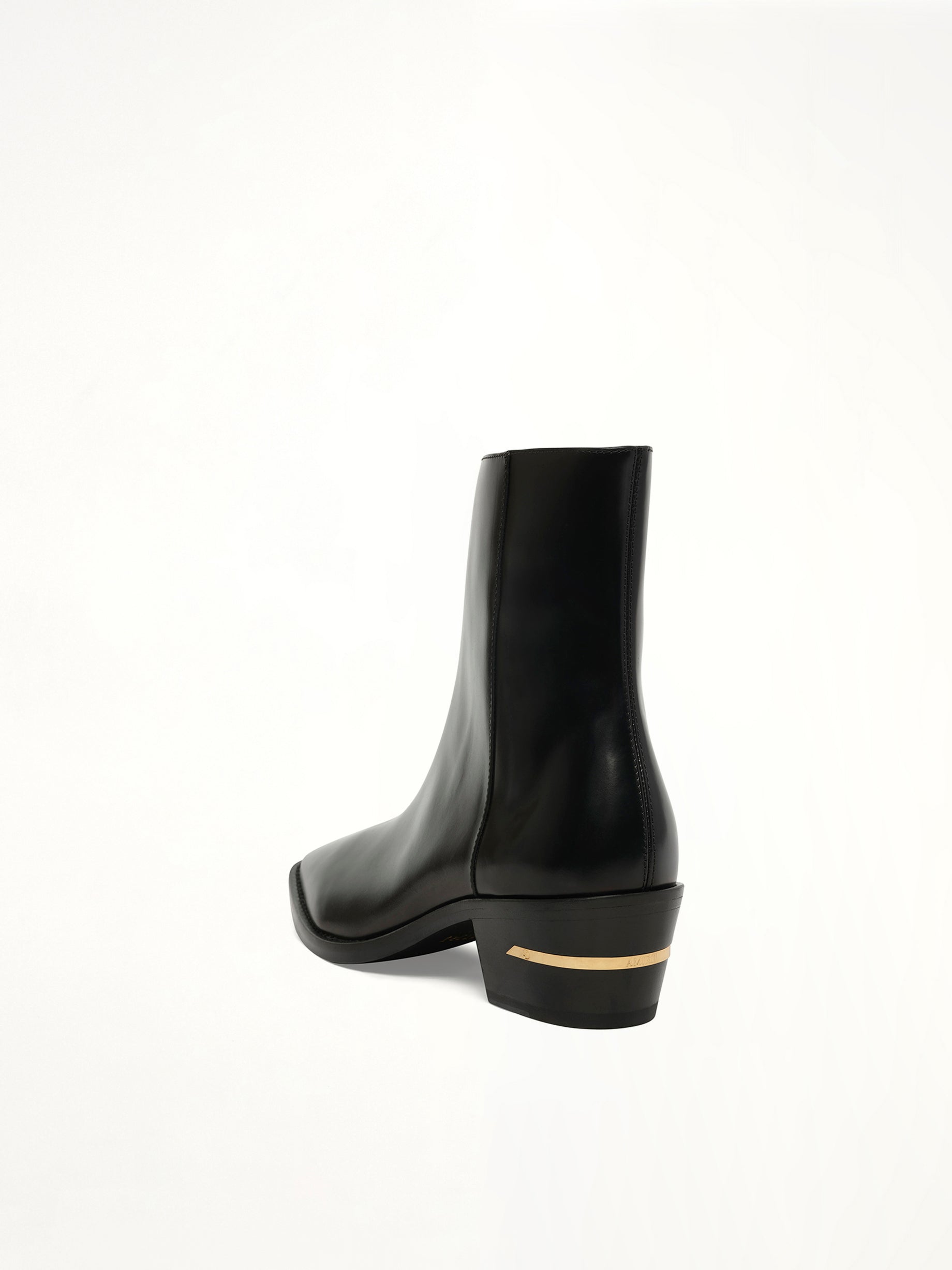 MA Metallic Heel Boot in Black Back View | AMIRI