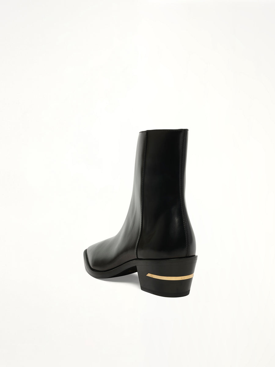 MA Metallic Heel Boot in Black Back View | AMIRI