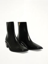 MA Metallic Heel Boot in Black Front View | AMIRI