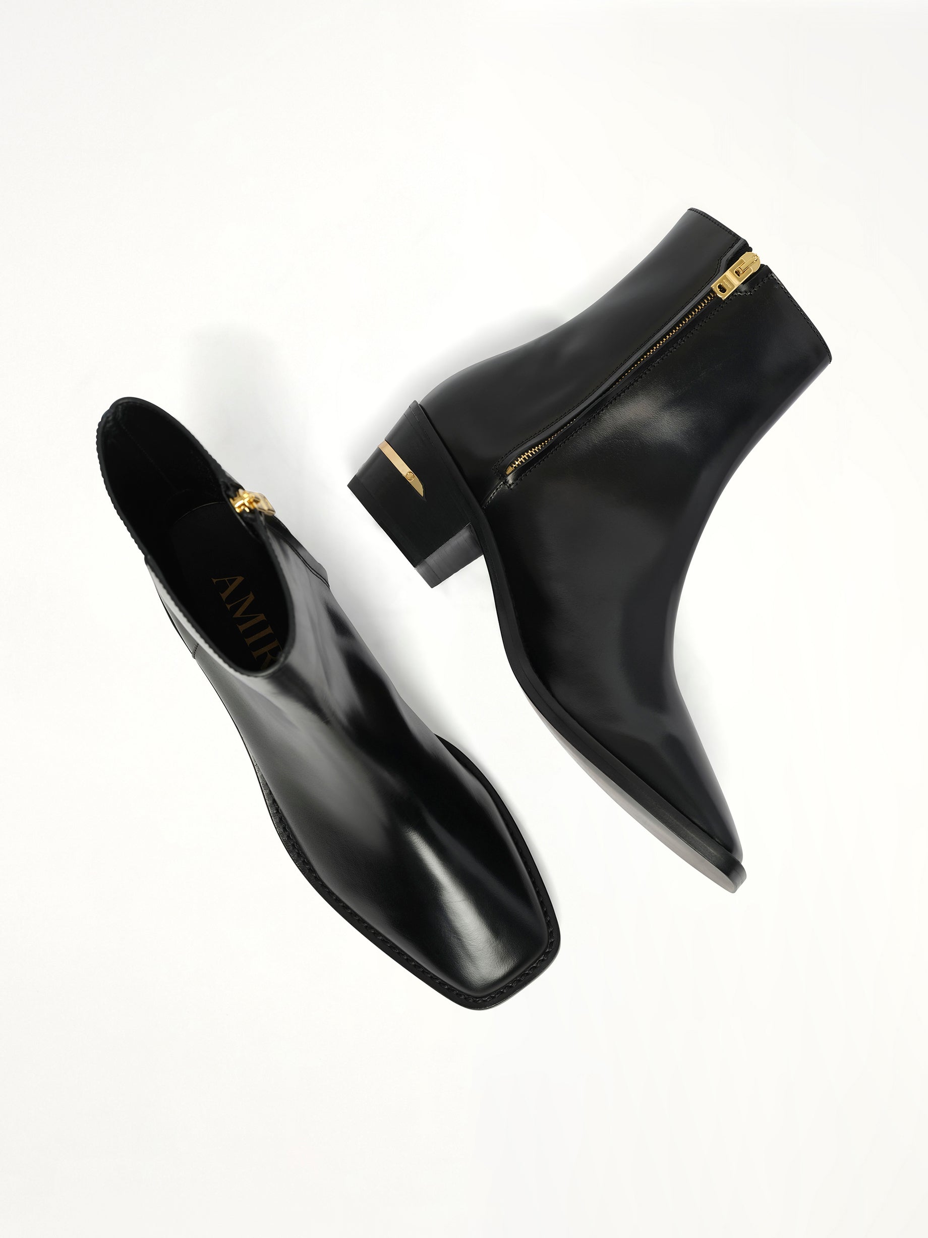 MA Metallic Heel Boot in Black Top View | AMIRI