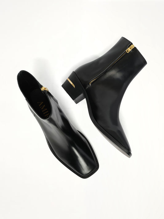 MA Metallic Heel Boot in Black