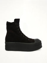 Double Bumper Sneaker in All Black Side View | RICK OWENS DRKSHDW