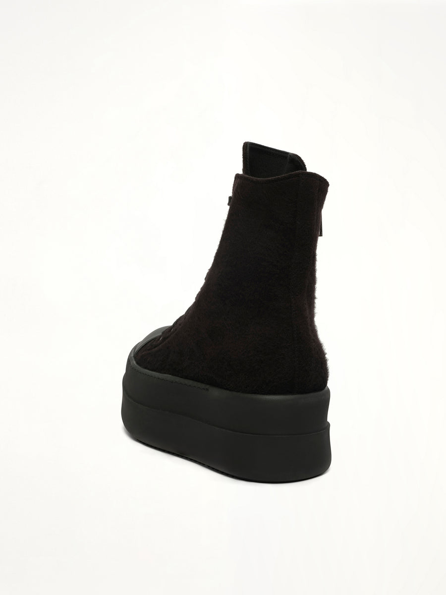Double Bumper Sneaker in All Black Back View | RICK OWENS DRKSHDW