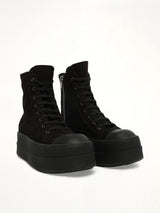 Double Bumper Sneaker in All Black Front View | RICK OWENS DRKSHDW