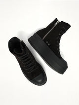 Double Bumper Sneaker in All Black Top View | RICK OWENS DRKSHDW