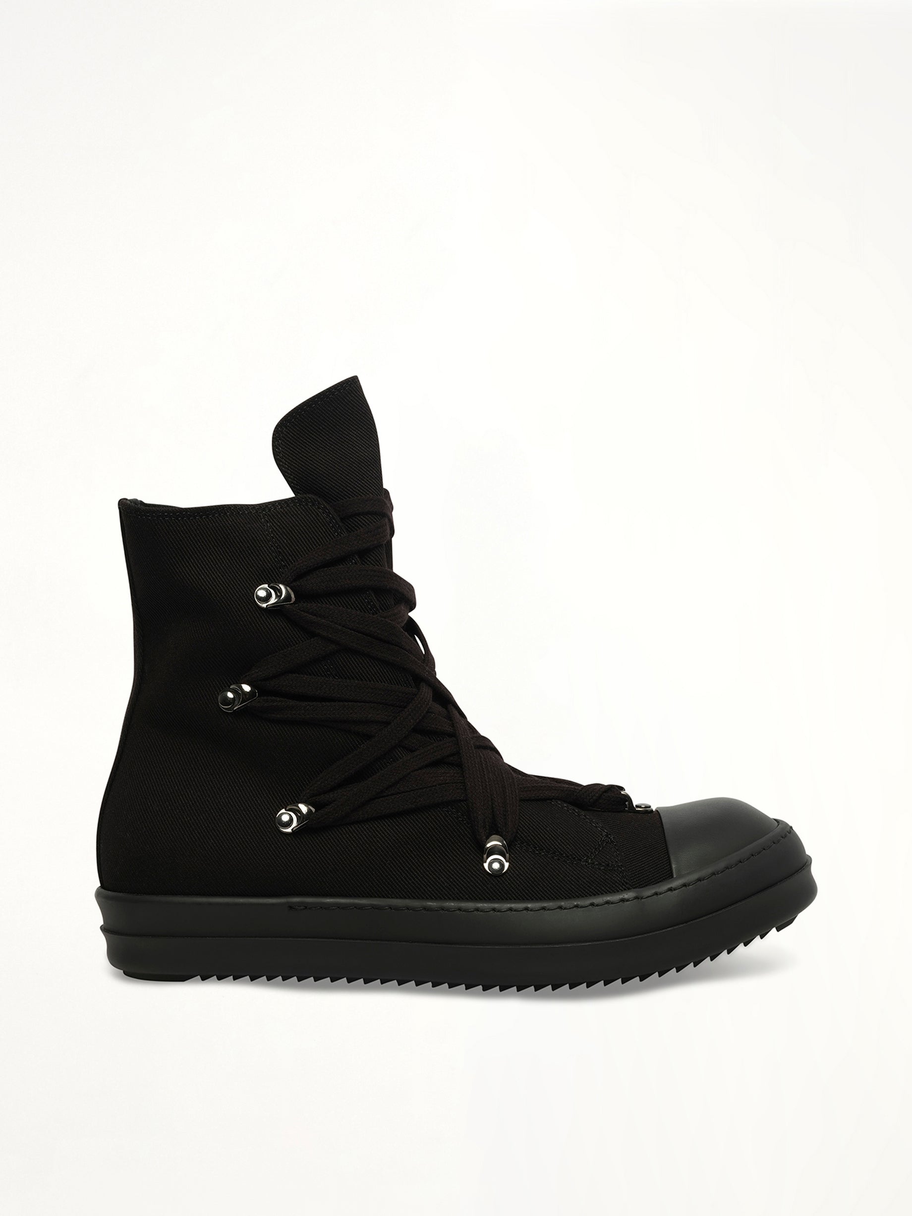 Megalace Sneaks in All Black Side View | RICK OWENS DRKSHDW