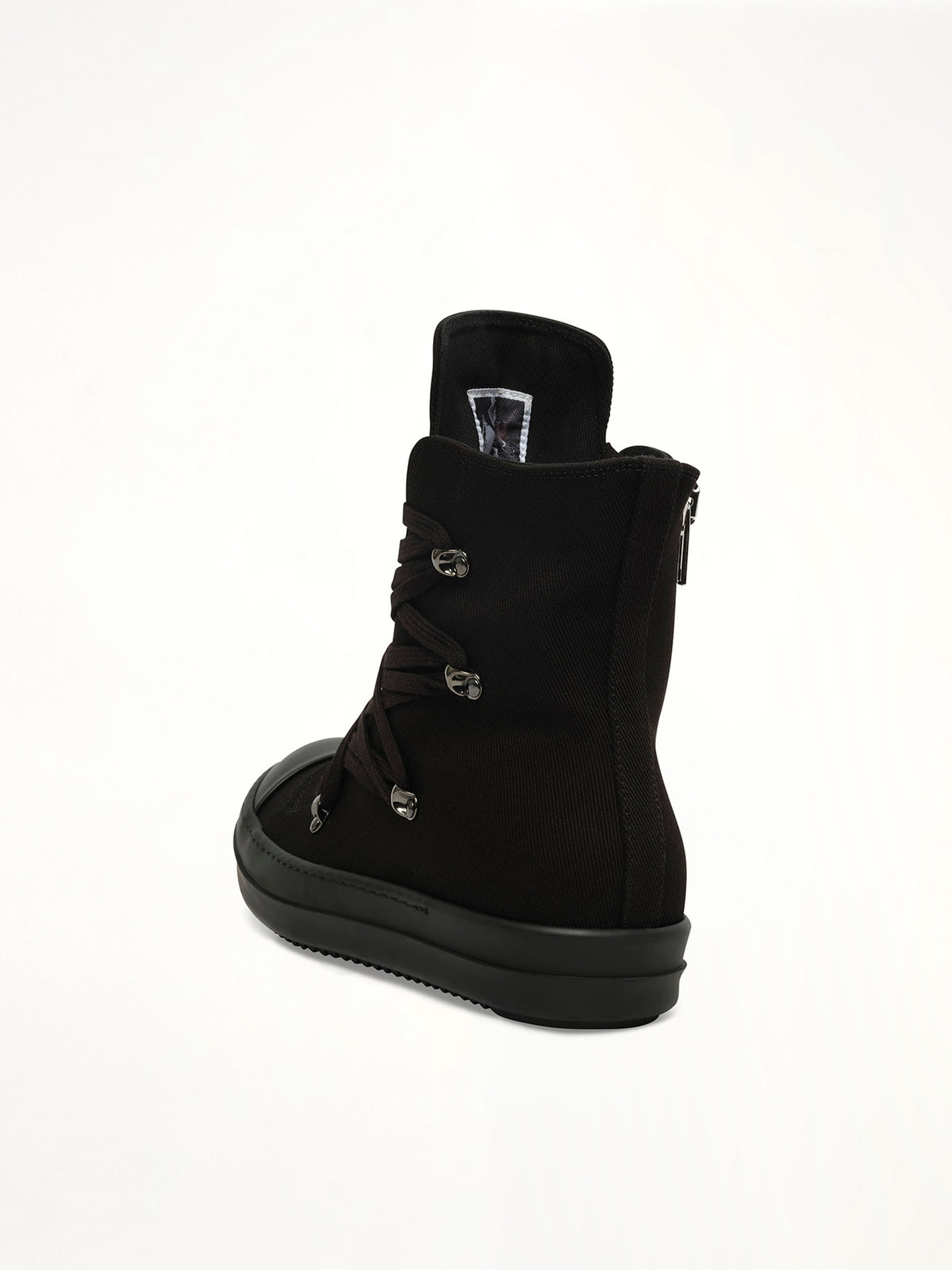 Megalace Sneaks in All Black Back View | RICK OWENS DRKSHDW