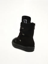 Megalace Sneaks in All Black Back View | RICK OWENS DRKSHDW