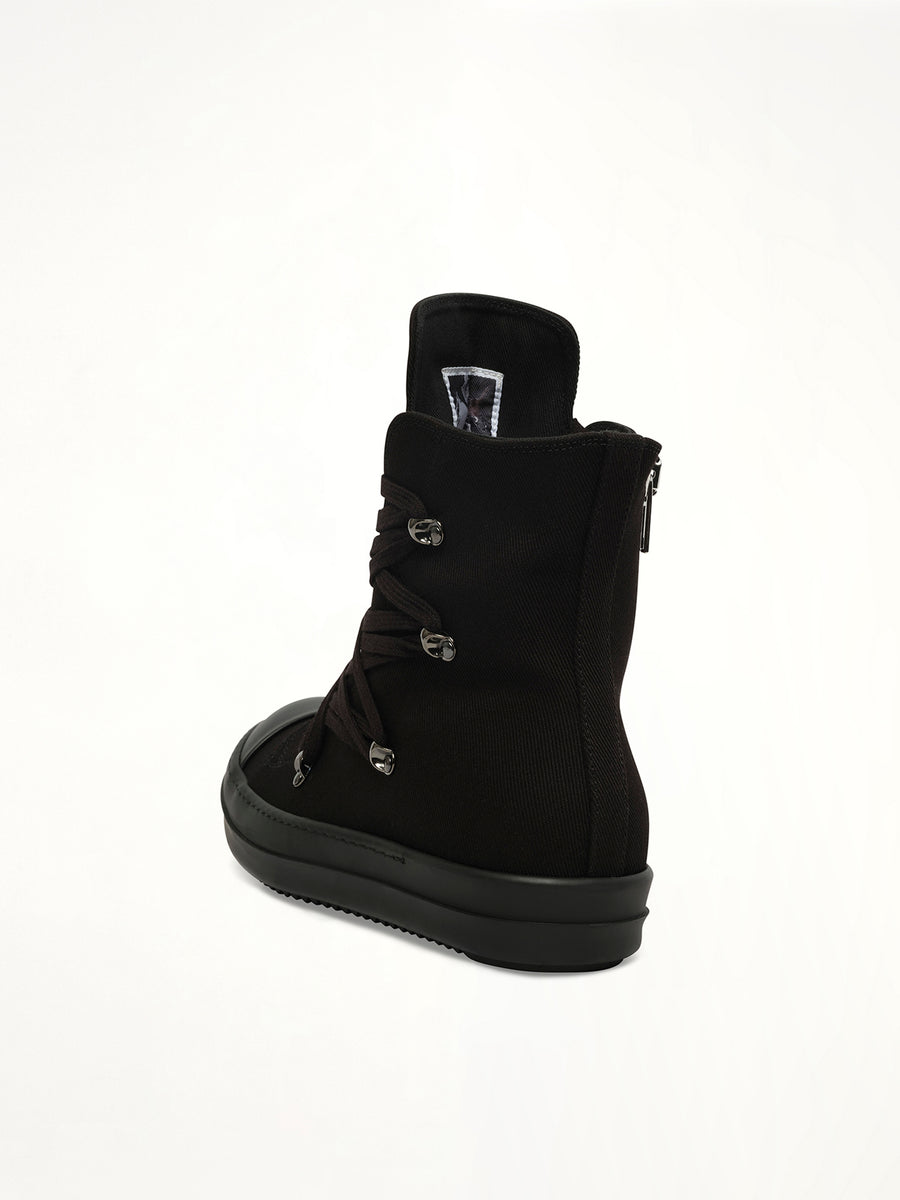 Megalace Sneaks in All Black Back View | RICK OWENS DRKSHDW