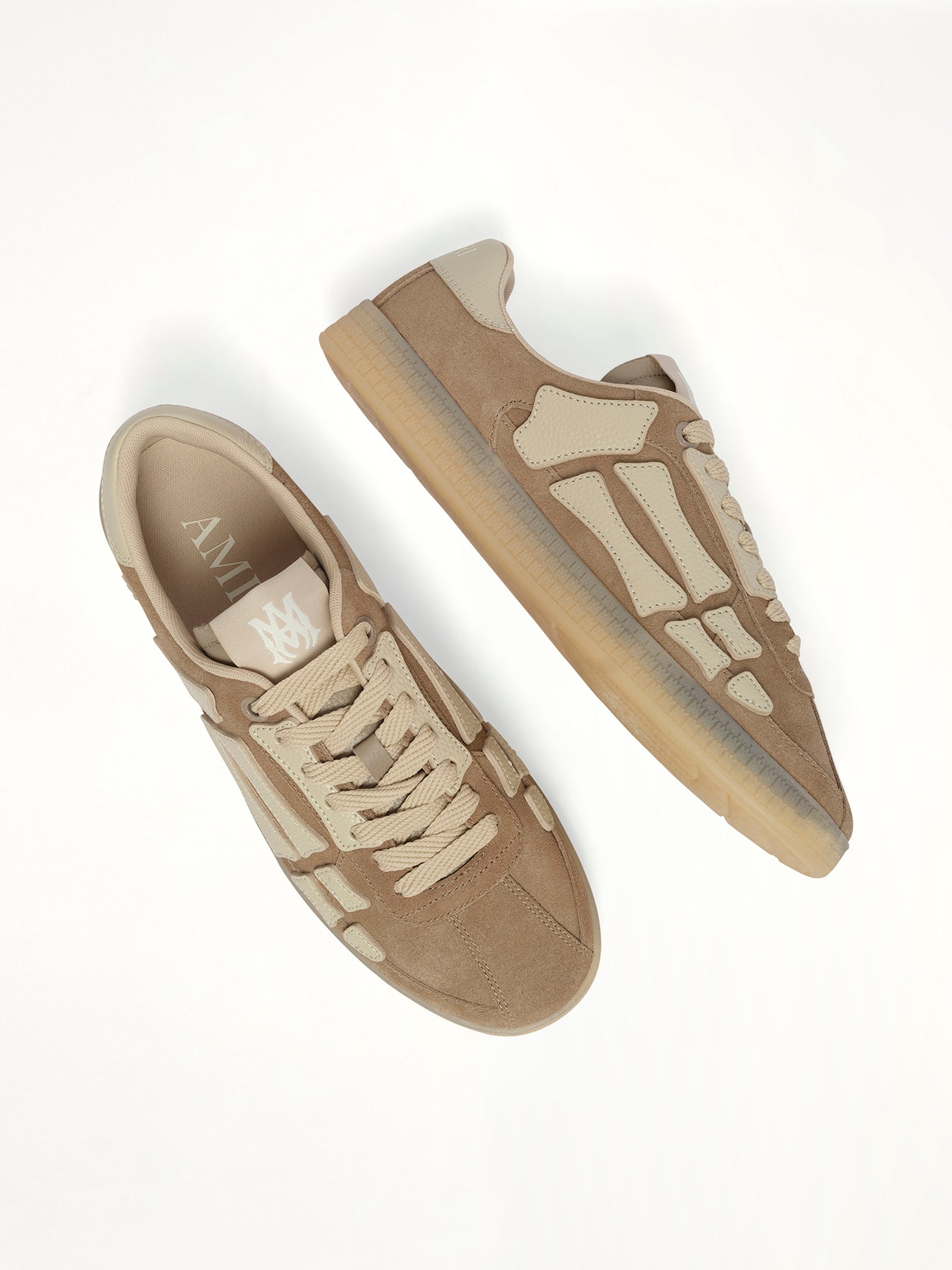 Pacific Bones Sneaker in Brown Top View | AMIRI
